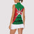 Oman Women Sleeveless Polo Shirt with National Flag Colors and Crossed Khanjar Emblem Design