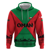 Oman Zip Hoodie with National Flag Colors and Crossed Khanjar Emblem Design