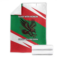 Oman Blanket with National Flag Colors and Falcon Soaring Graphic Design