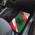 Oman Car Mats with National Flag Colors and Falcon Soaring Graphic Design