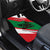 Oman Car Mats with National Flag Colors and Falcon Soaring Graphic Design