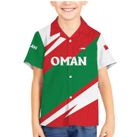 Oman Family Matching Mermaid Dress and Hawaiian Shirt with National Flag Colors and Falcon Soaring Graphic Design