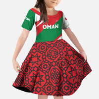 Oman Family Matching Puletasi and Hawaiian Shirt with National Flag Colors and Falcon Soaring Graphic Design