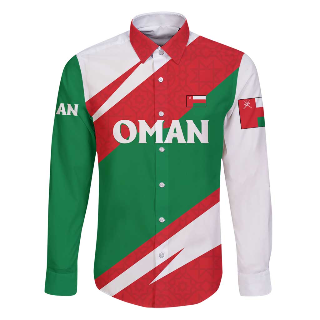 Oman Family Matching Puletasi and Hawaiian Shirt with National Flag Colors and Falcon Soaring Graphic Design