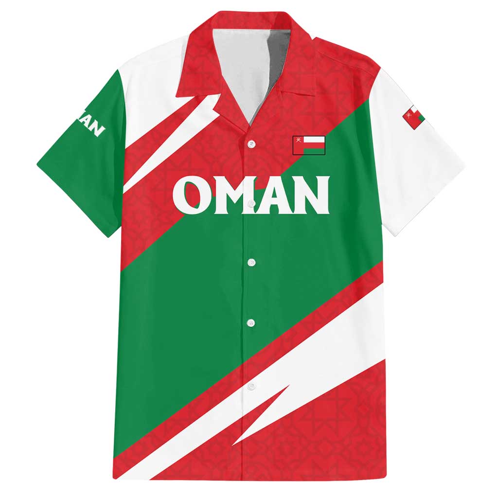 Oman Family Matching Tank Maxi Dress and Hawaiian Shirt with National Flag Colors and Falcon Soaring Graphic Design