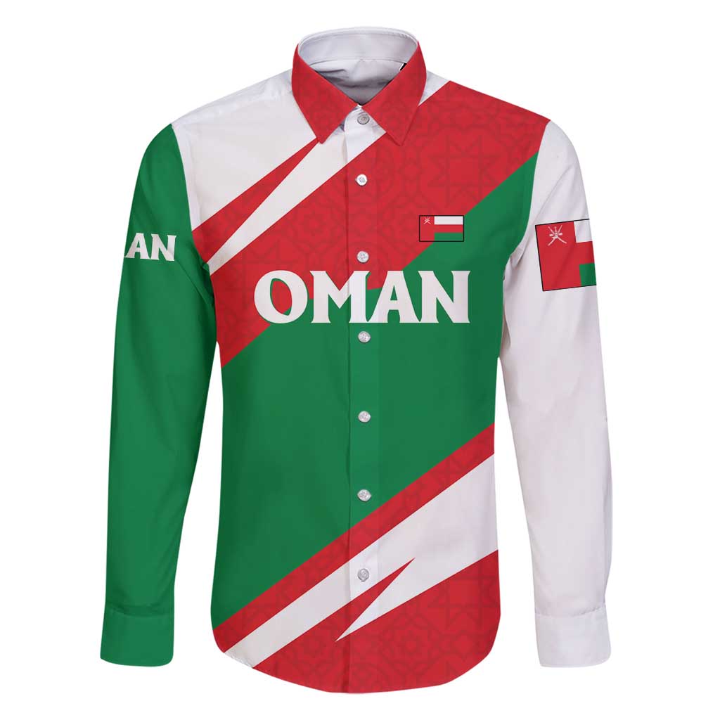 Oman Family Matching Tank Maxi Dress and Hawaiian Shirt with National Flag Colors and Falcon Soaring Graphic Design