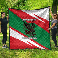 Oman Quilt with National Flag Colors and Falcon Soaring Graphic Design