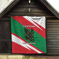 Oman Quilt with National Flag Colors and Falcon Soaring Graphic Design