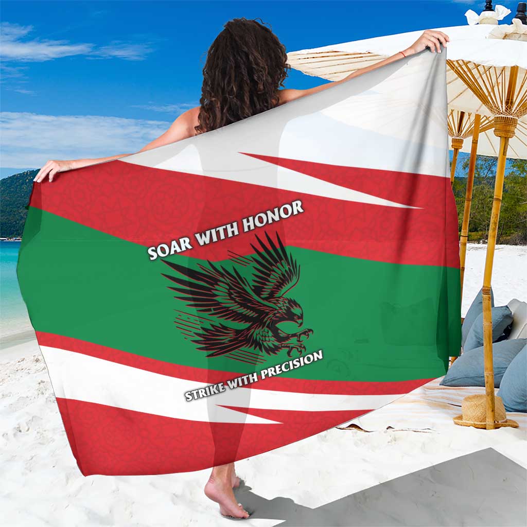 Oman Sarong with National Flag Colors and Falcon Soaring Graphic Design