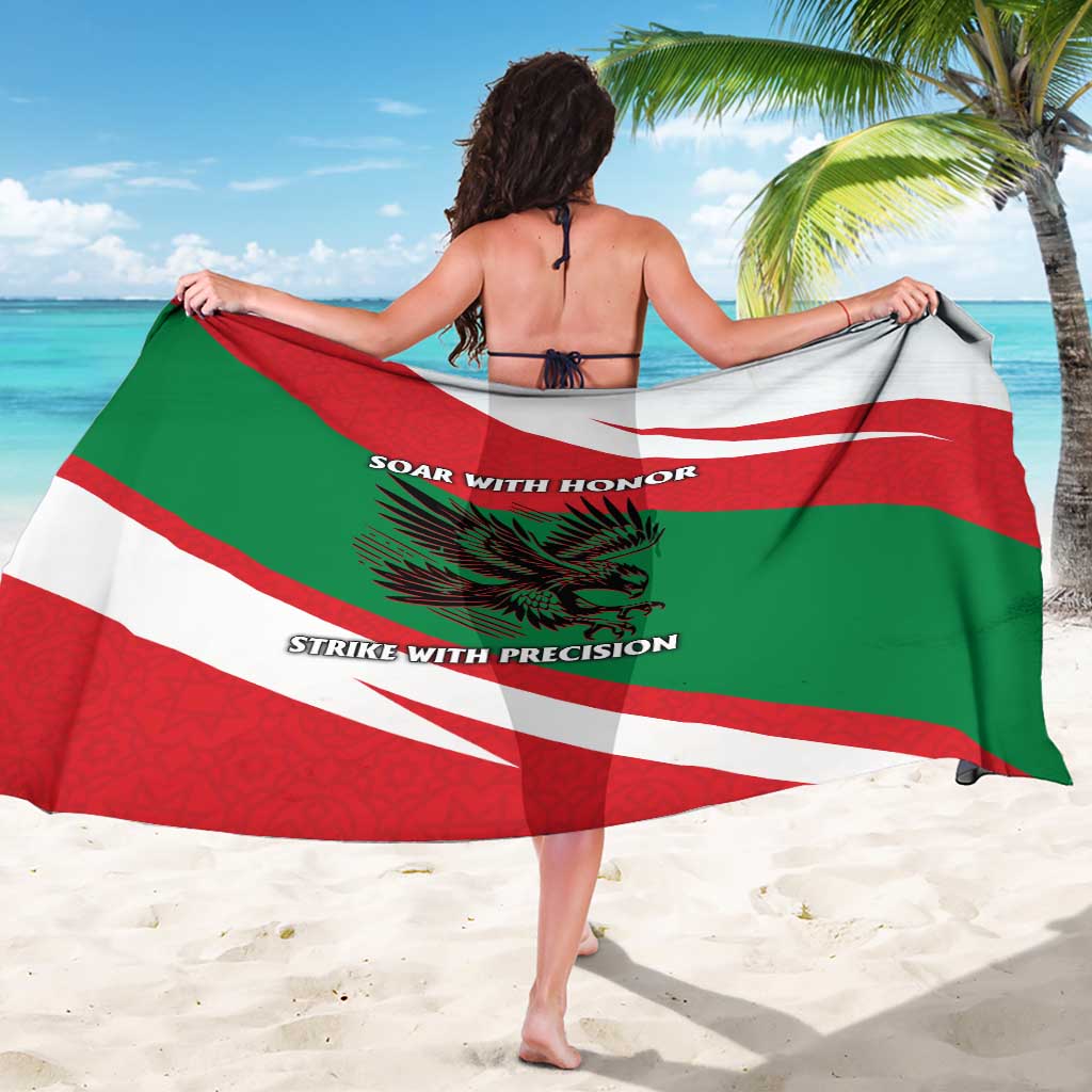 Oman Sarong with National Flag Colors and Falcon Soaring Graphic Design