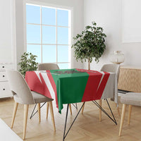 Oman Tablecloth with National Flag Colors and Falcon Soaring Graphic Design
