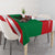 Oman Tablecloth with National Flag Colors and Falcon Soaring Graphic Design