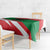Oman Tablecloth with National Flag Colors and Falcon Soaring Graphic Design