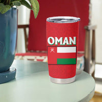 Oman Tumbler Cup with National Flag Colors and Falcon Soaring Graphic Design