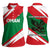 Oman Women Sleeveless Polo Shirt with National Flag Colors and Falcon Soaring Graphic Design