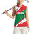 Oman Women Sleeveless Polo Shirt with National Flag Colors and Falcon Soaring Graphic Design