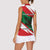 Oman Women Sleeveless Polo Shirt with National Flag Colors and Falcon Soaring Graphic Design