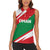 Oman Women Sleeveless Polo Shirt with National Flag Colors and Falcon Soaring Graphic Design