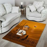 Oman Area Rug with Traditional Camel Character and Desert Silhouette Design
