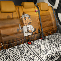 Oman Back Car Seat Cover with Traditional Camel Character and Desert Silhouette Design