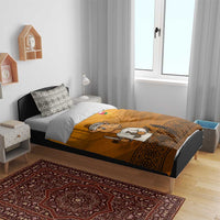 Oman Bedding Set with Traditional Camel Character and Desert Silhouette Design