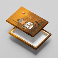 Oman Canvas Wall Art with Traditional Camel Character and Desert Silhouette Design