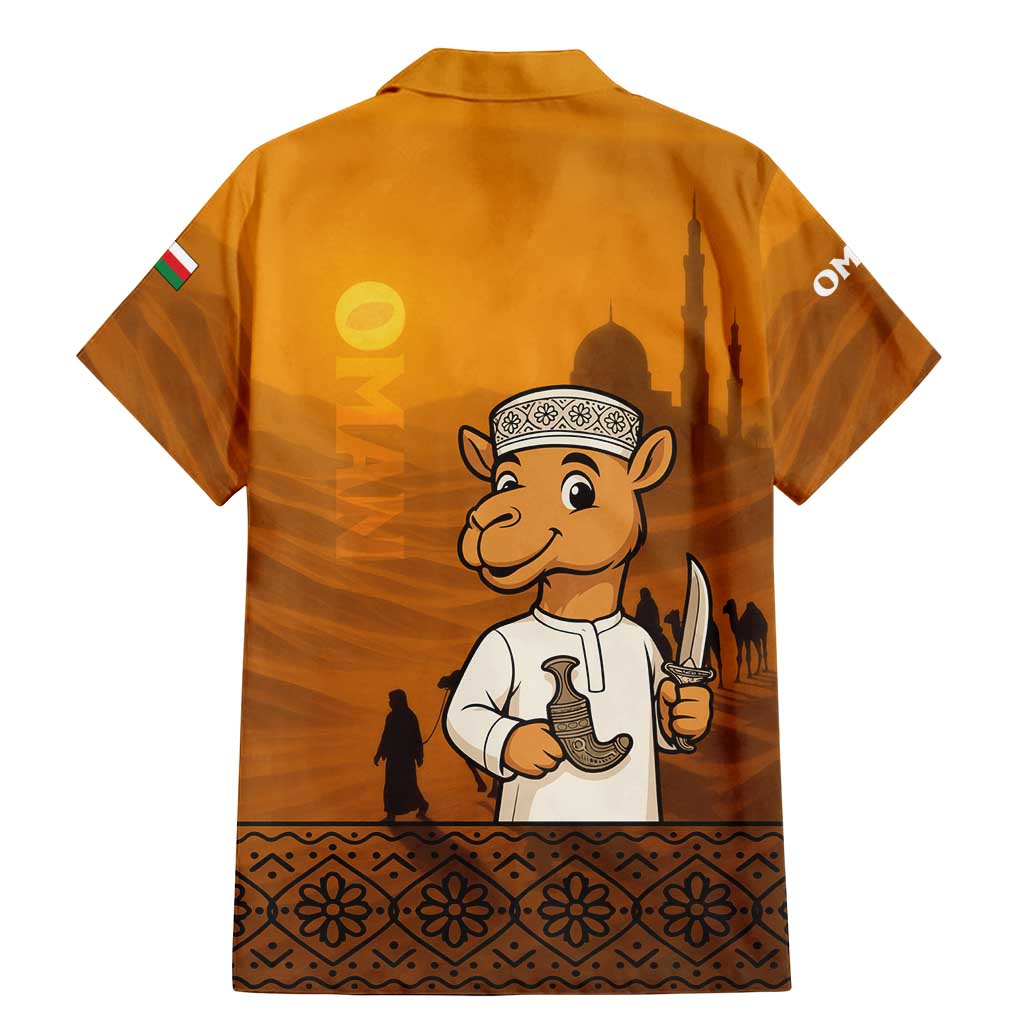 Oman Family Matching Mermaid Dress and Hawaiian Shirt with Traditional Camel Character and Desert Silhouette Design