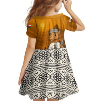 Oman Family Matching Off The Shoulder Long Sleeve Dress and Hawaiian Shirt with Traditional Camel Character and Desert Silhouette Design