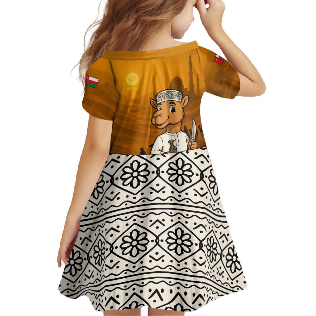 Oman Family Matching Off Shoulder Maxi Dress and Hawaiian Shirt with Traditional Camel Character and Desert Silhouette Design