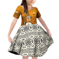 Oman Family Matching Off Shoulder Short Dress and Hawaiian Shirt with Traditional Camel Character and Desert Silhouette Design