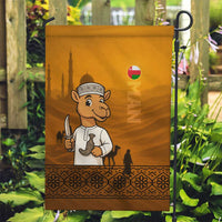 Oman Garden Flag with Traditional Camel Character and Desert Silhouette Design