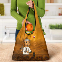 Oman Grocery Bag with Traditional Camel Character and Desert Silhouette Design