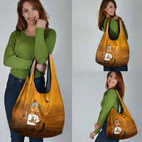 Oman Grocery Bag with Traditional Camel Character and Desert Silhouette Design