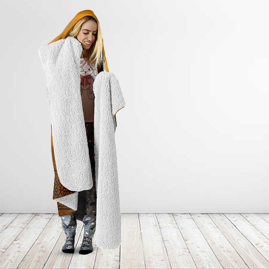 Oman Hooded Blanket with Traditional Camel Character and Desert Silhouette Design