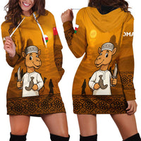 Oman Hoodie Dress with Traditional Camel Character and Desert Silhouette Design