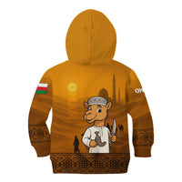 Oman Kid Hoodie with Traditional Camel Character and Desert Silhouette Design