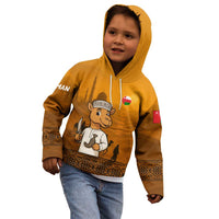 Oman Kid Hoodie with Traditional Camel Character and Desert Silhouette Design
