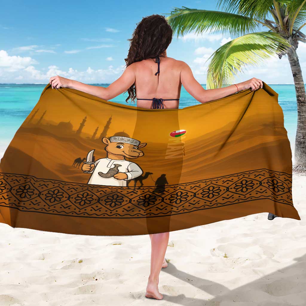 Oman Sarong with Traditional Camel Character and Desert Silhouette Design