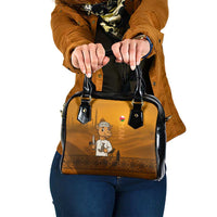 Oman Shoulder Handbag with Traditional Camel Character and Desert Silhouette Design