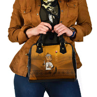 Oman Shoulder Handbag with Traditional Camel Character and Desert Silhouette Design