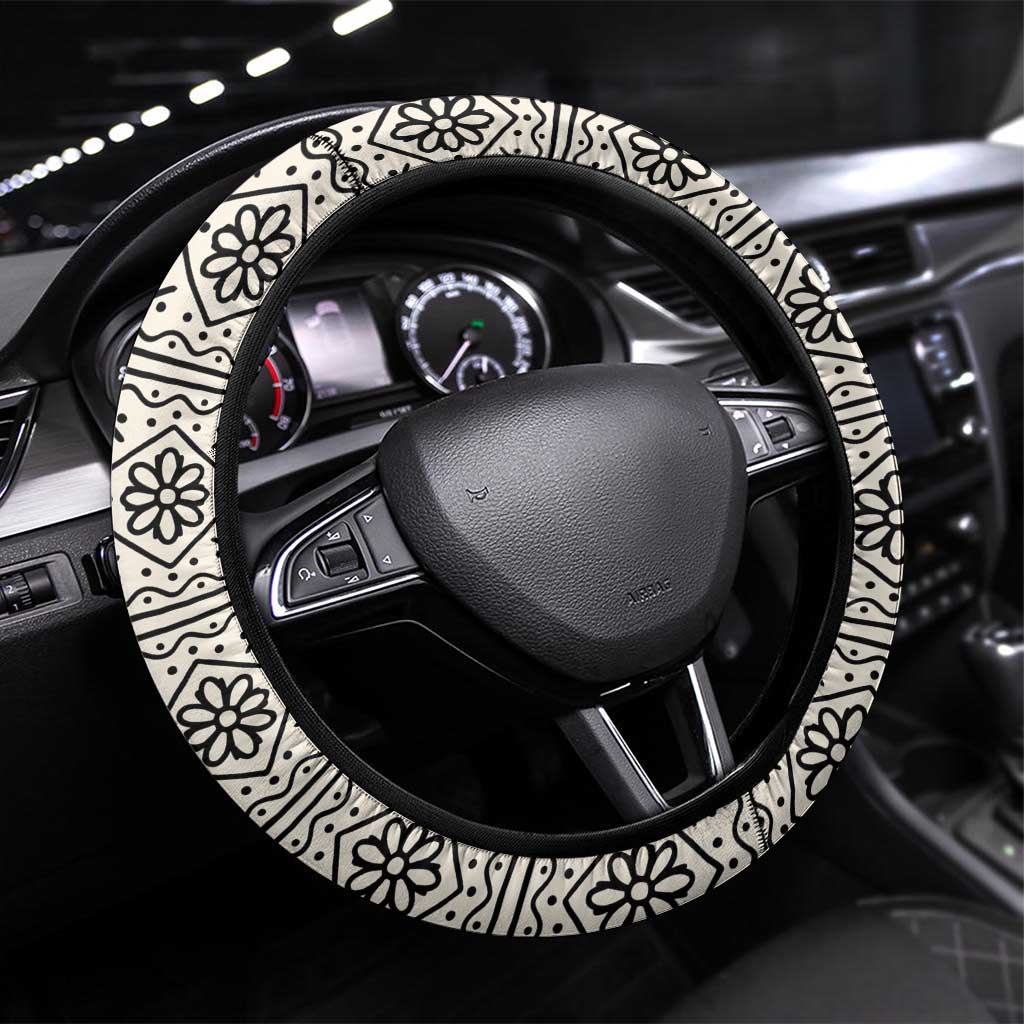 Oman Steering Wheel Cover with Traditional Camel Character and Desert Silhouette Design