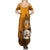 Oman Summer Maxi Dress with Traditional Camel Character and Desert Silhouette Design