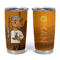 Oman Tumbler Cup with Traditional Camel Character and Desert Silhouette Design
