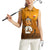 Oman Women Sleeveless Polo Shirt with Traditional Camel Character and Desert Silhouette Design