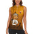 Oman Women Sleeveless Polo Shirt with Traditional Camel Character and Desert Silhouette Design