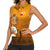 Oman Women Sleeveless Polo Shirt with Traditional Camel Character and Desert Silhouette Design