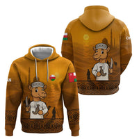 Oman Zip Hoodie with Traditional Camel Character and Desert Silhouette Design