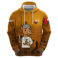 Oman Zip Hoodie with Traditional Camel Character and Desert Silhouette Design