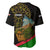Oman Baseball Jersey with Camel Landscape and Geometric Pattern Design