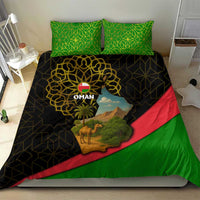 Oman Bedding Set with Camel Landscape and Geometric Pattern Design